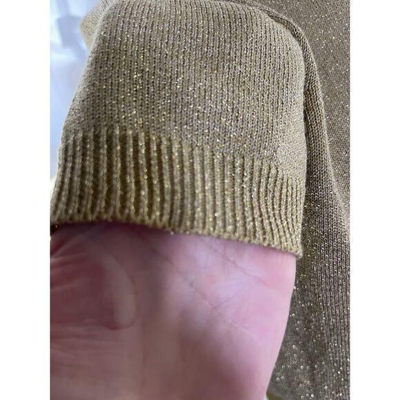 Vintage Leslie Fay Gold Metallic Knit Petite Top Made in Hong Kong 80s‎ - Picture 9 of 14